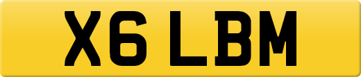 X6 LBM private number plate